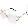 Oversized Retro Chic Rimless Sunglasses