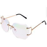 Oversized Retro Chic Rimless Sunglasses