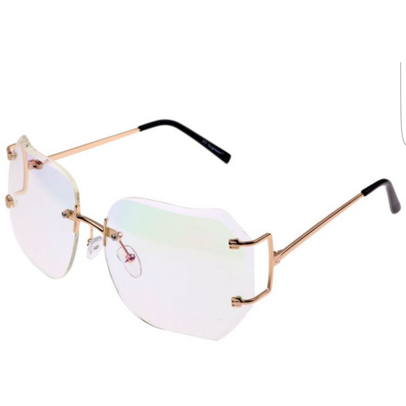 Oversized Retro Chic Rimless Sunglasses