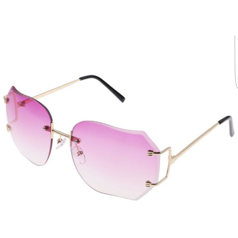 Oversized Retro Chic Rimless Sunglasses