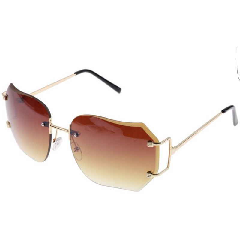 Oversized Retro Chic Rimless Sunglasses