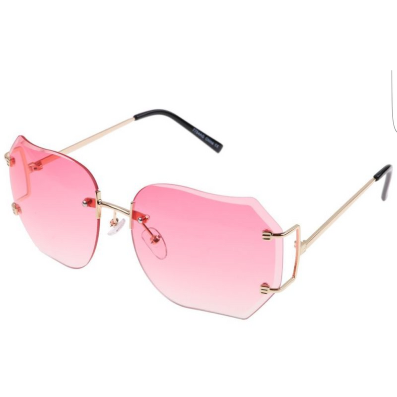 Oversized Retro Chic Rimless Sunglasses