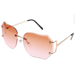Oversized Retro Chic Rimless Sunglasses