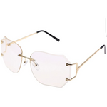 Oversized Retro Chic Rimless Sunglasses