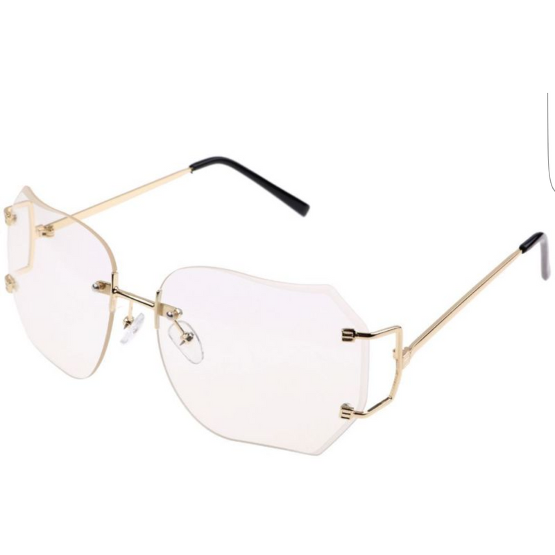 Oversized Retro Chic Rimless Sunglasses
