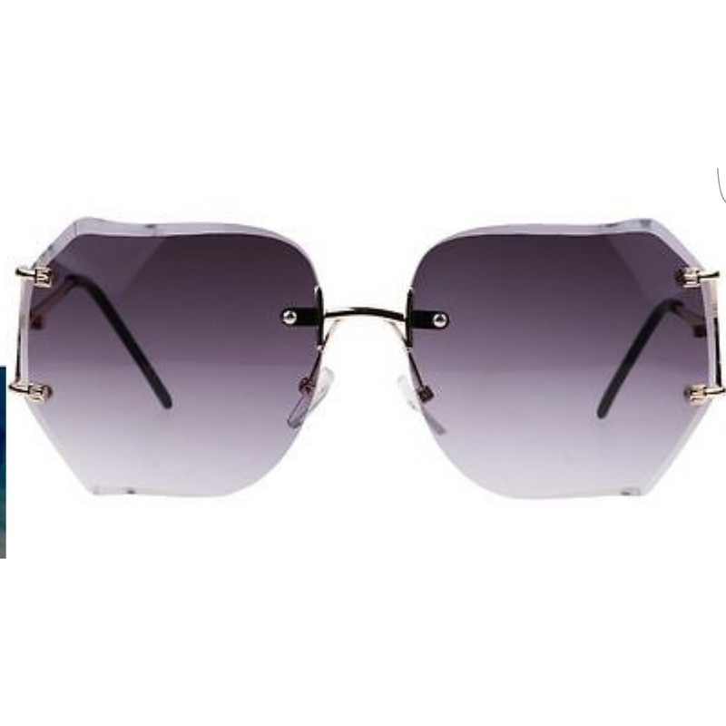 Oversized Retro Chic Rimless Sunglasses