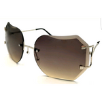 Oversized Retro Chic Rimless Sunglasses