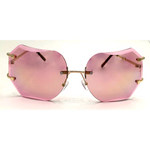 Oversized Retro Chic Rimless Sunglasses
