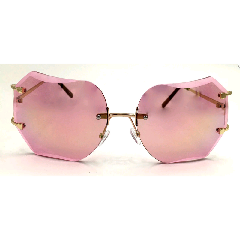 Oversized Retro Chic Rimless Sunglasses