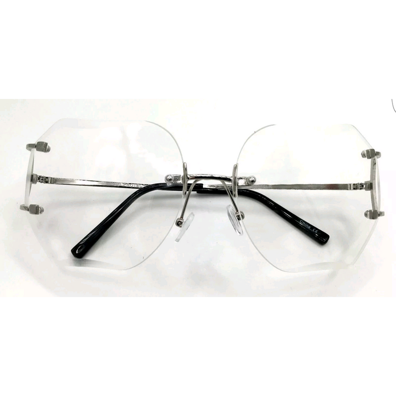 Oversized Retro Chic Rimless Sunglasses