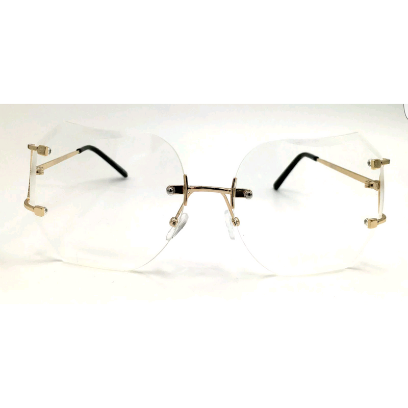 Oversized Retro Chic Rimless Sunglasses