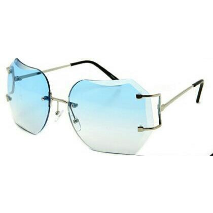 Oversized Retro Chic Rimless Sunglasses