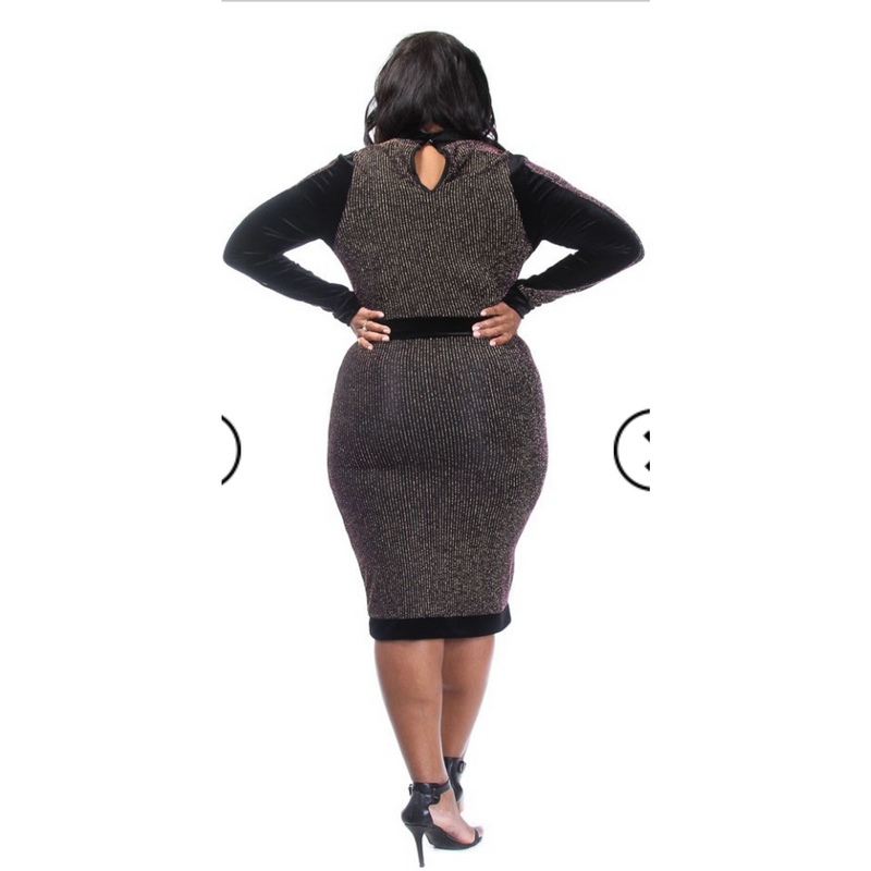 Shimmer Midi Dress (Plus Size)