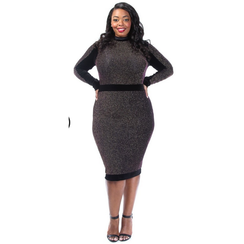 Shimmer Midi Dress (Plus Size)
