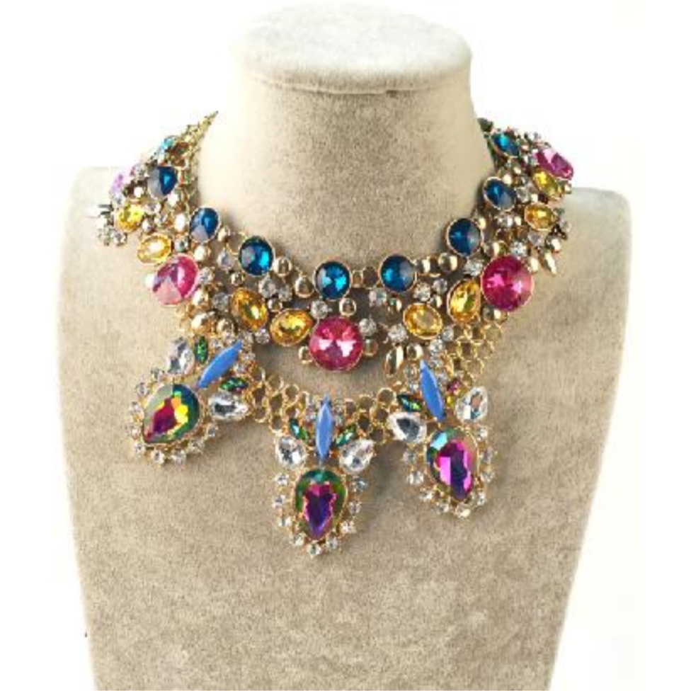 Rainbow Choker Statement Necklace
