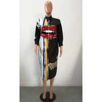 Zip Those Lips Shirt Dress