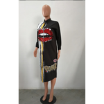 Zip Those Lips Shirt Dress