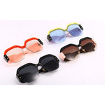 Color Block Semi Rimless Sunglasses