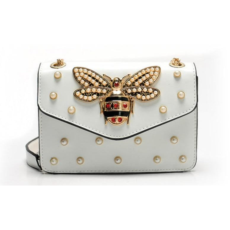 Rhinestone  Pearl Bee Handbag