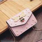 Rhinestone  Pearl Bee Handbag