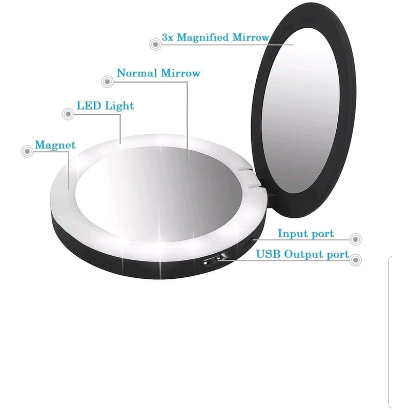 LED Compact Mirror Power Bank