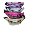 Holographic iridescent triple Zip Fanny pack