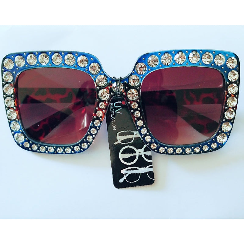Diamond Luxe Color Block Sunglasses
