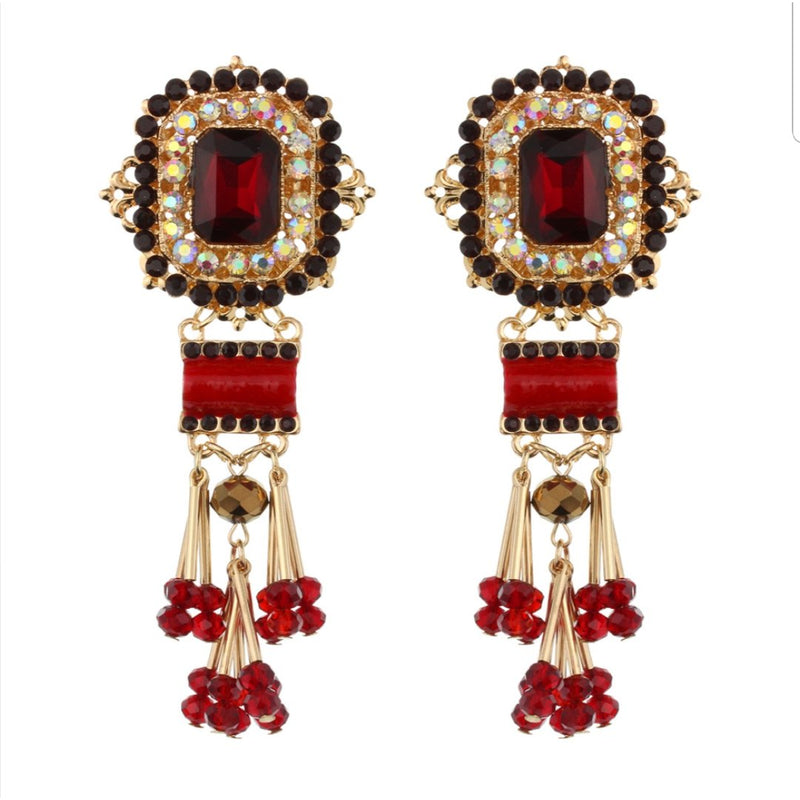 " Beaded Beauty" Statement Earrings