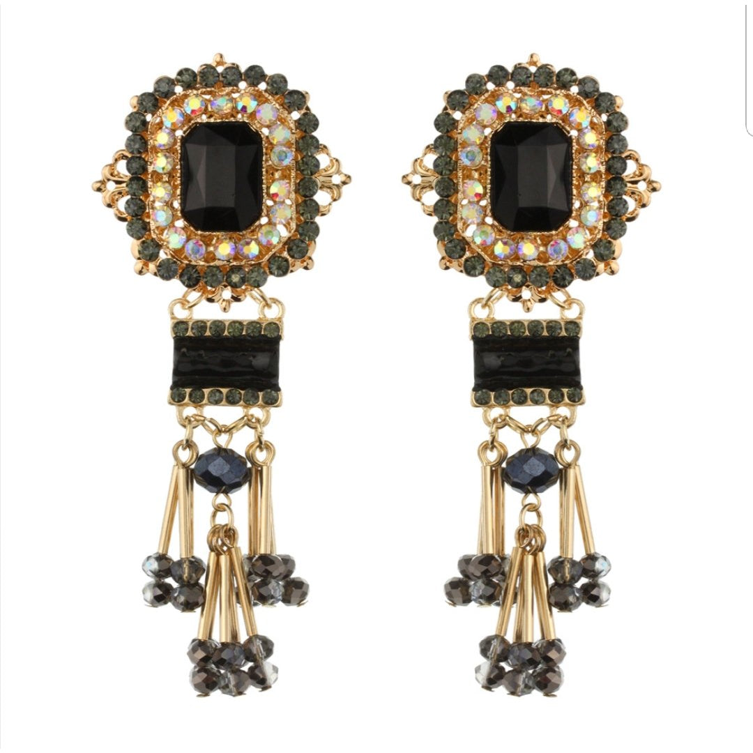 " Beaded Beauty" Statement Earrings