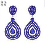 Crystal Reign Teardrop Earrings (Clip On)