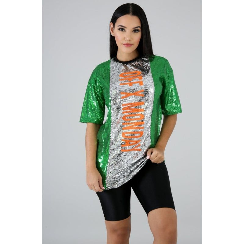 Off Monday Sequin Top