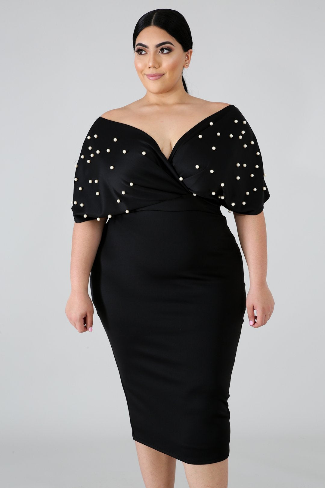 Elegant in Pearls Bodycon Dress