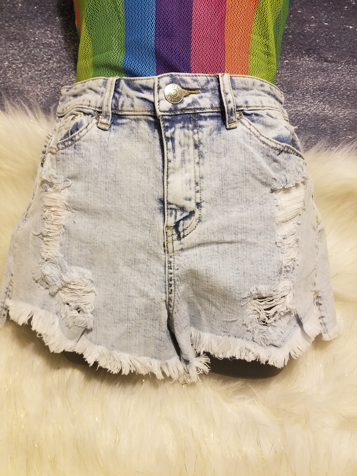 Distressed Denim shorts