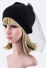 Mesh Bow  Beanie Hat