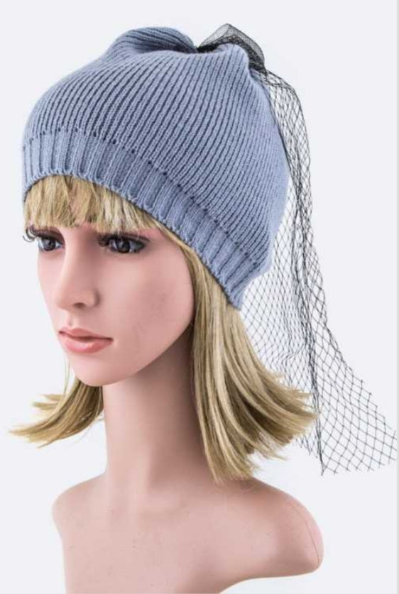 Mesh Bow  Beanie Hat