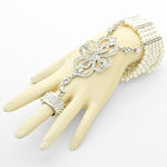CRYSTAL RING PEARL HAND CHAIN