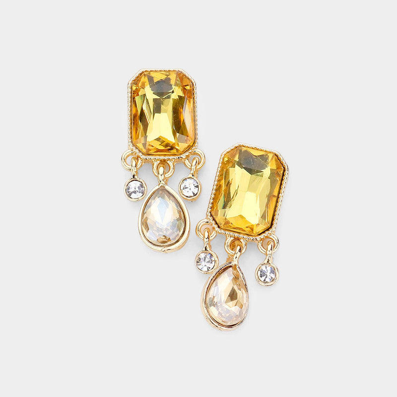 Emerald Cut  Stud  Earrings