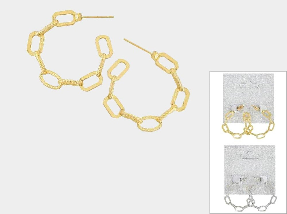 Oval Link Hoops (2 Pairs)