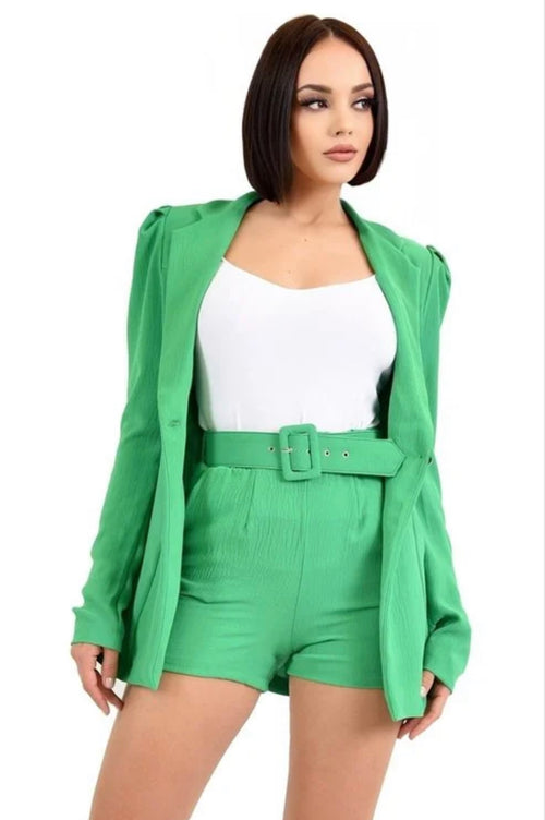 Power Shoulder Blazer Set