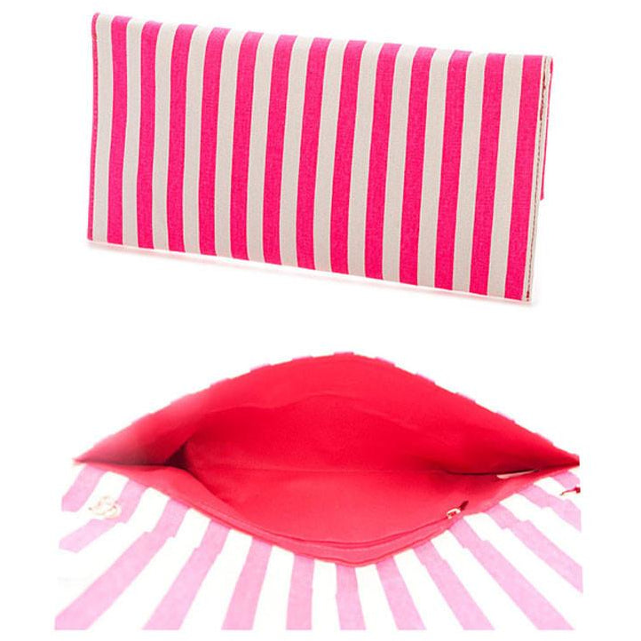 Striped Envelope Clutch
