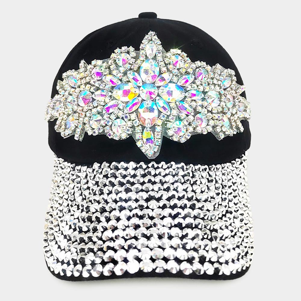 Flower Denim Bling Hat
