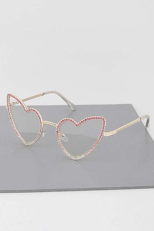 Rhinestone Heart Sunglasses