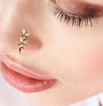 Double Butterfly Bling Nose Cuff