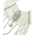 Crown OF Pearls Necklace Set (Silver)
