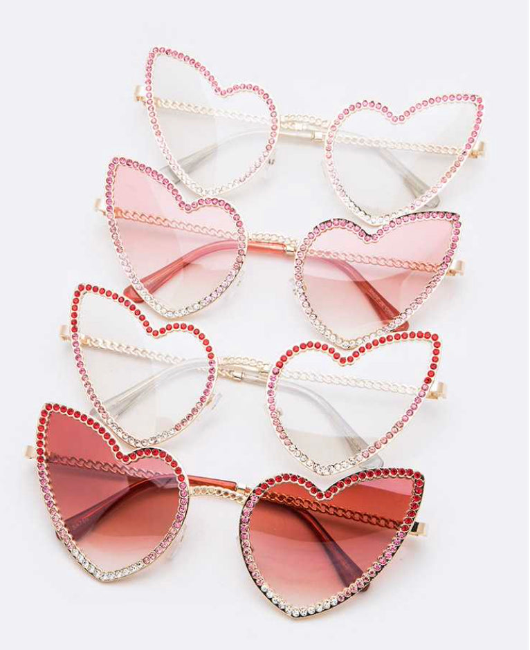 Rhinestone Heart Sunglasses