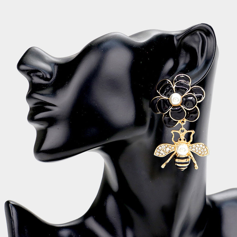Bee Flower Earrings