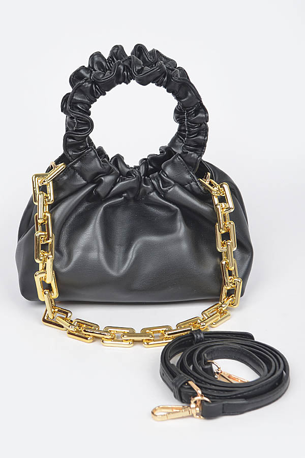 Faux Leather O Ring Handbag