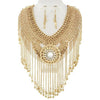 Golden Tassel Necklace & Earring Set