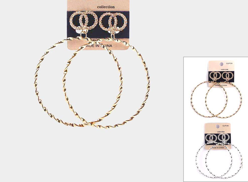 Olivia O Ring Earrings (2Pc clip on Set)