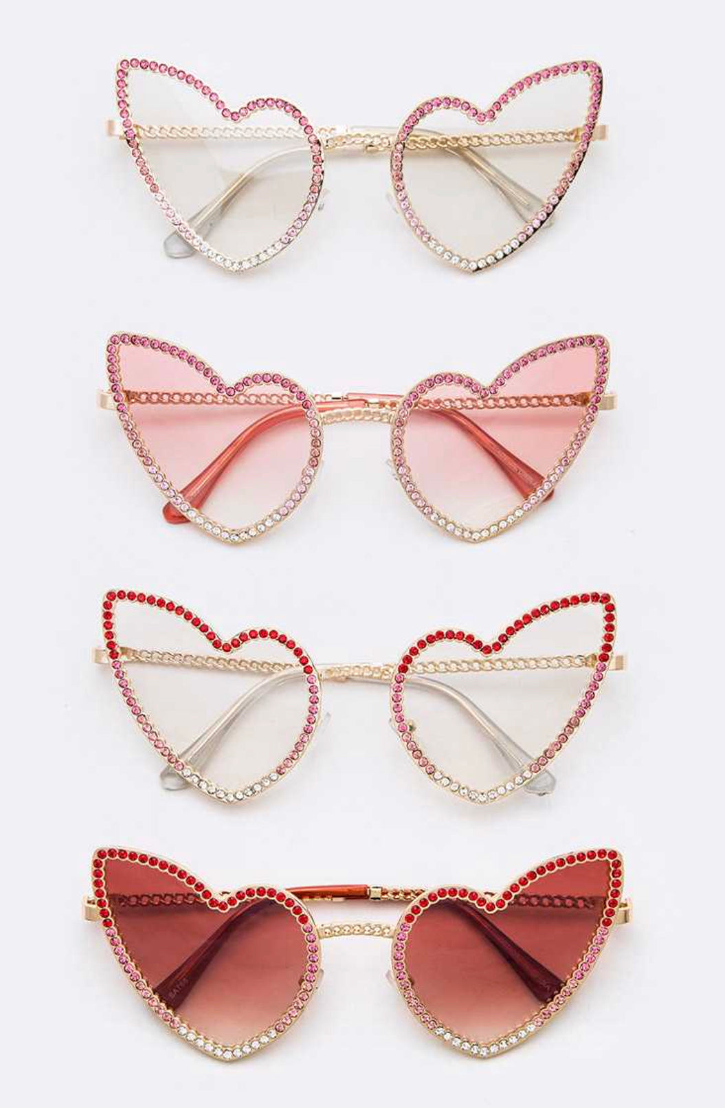 Rhinestone Heart Sunglasses